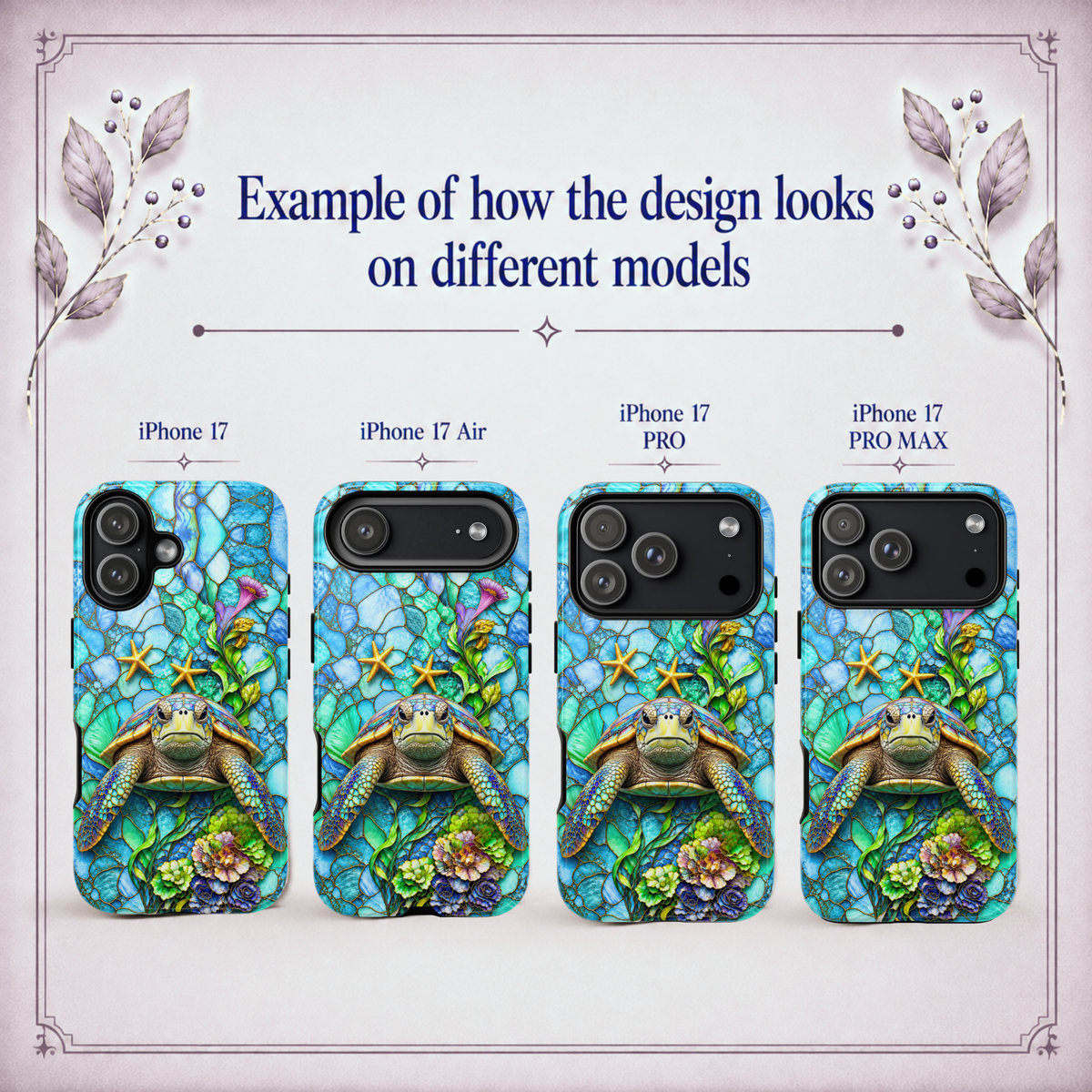 Sea Turtle Stained Glass Case